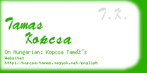 tamas kopcsa business card